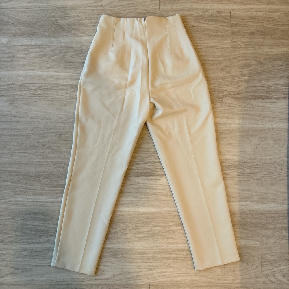 Zara Cream Pleated Trousers - Picture 2 of 6